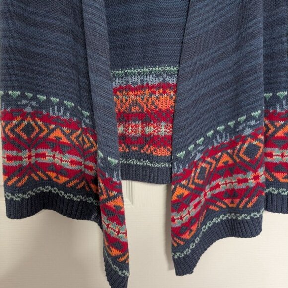 Chaps Southwestern Open Sweater Vest Womens Size Large Blue Western Sleeveless - Picture 3 of 9